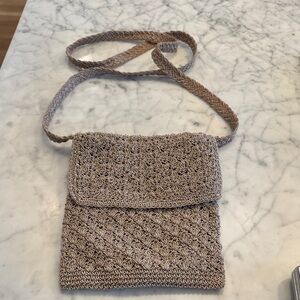 Woven Tan Crossbody Bag